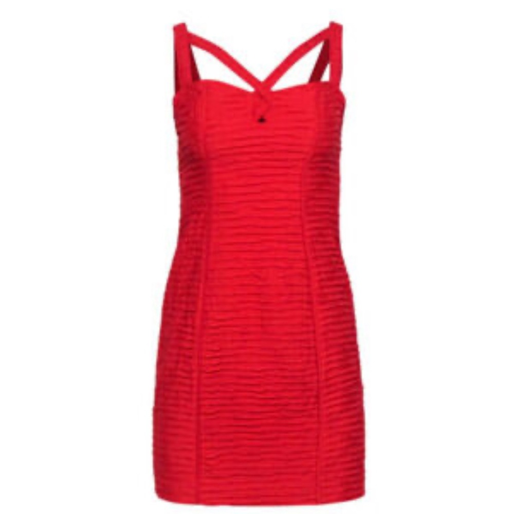 Rebecca Minkoff Striking Red Textured Mini Dress